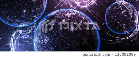 Abstract data technology concept. Sphere theme vector illustration. 136091099