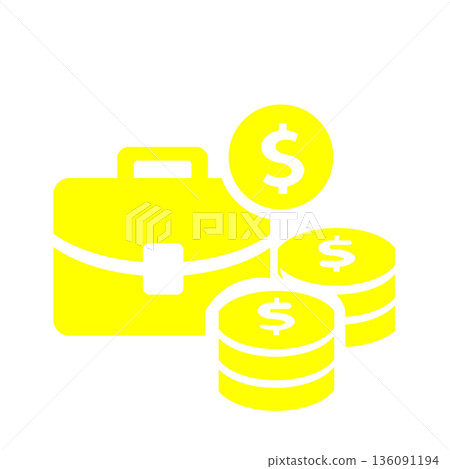 Money icon (yellow) symbolizing revenue and business results 136091194