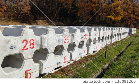 Blocks used in sabo dams Blocks used in sabo dams 136091266