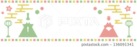 以女兒節圖案為主題的裝飾背景材料 136091341