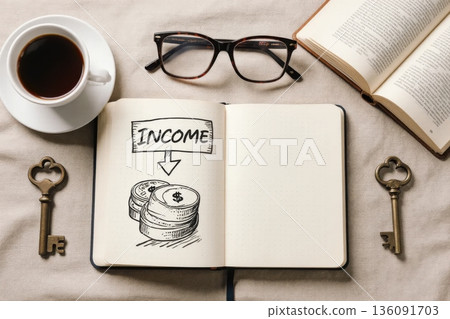 Journal Sketch of Passive Income Flow with Symbolic Key Journal Sketch of Passive Income Flow with Symbolic Key 136091703