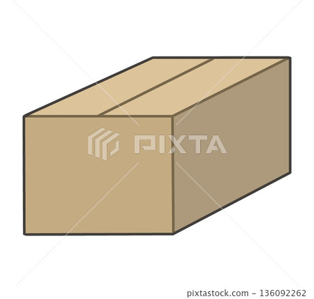 Illustration of a closed cardboard box 136092262