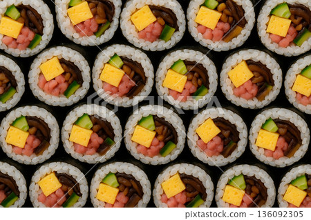 節分吉祥物！彩色江方卷的橫斷面 136092305