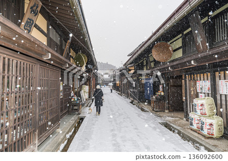 Hida Takayama Snow Old Townscape Hida Takayama Snow Old Townscape 136092600