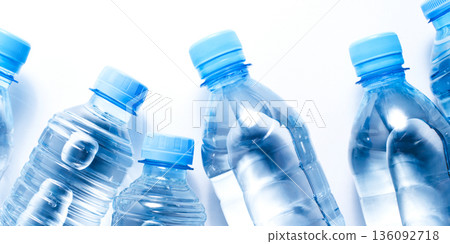 Several plastic water bottles 136092718