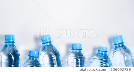 Several plastic water bottles 136092729