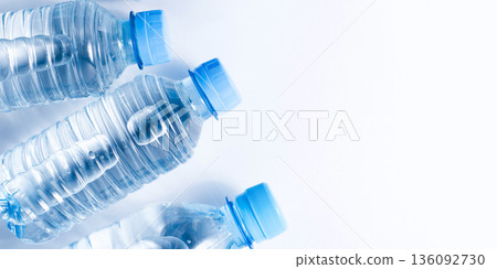 Several plastic water bottles 136092730
