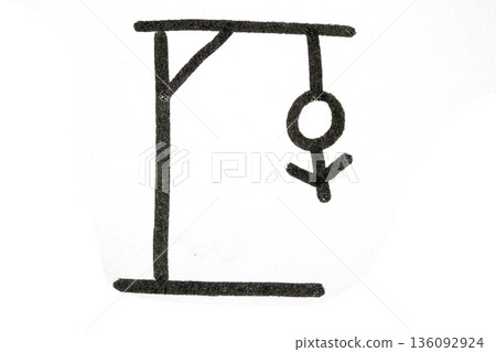 Cartoon hand drawn hangman paper game spelling Cartoon hand drawn hangman paper game spelling 136092924