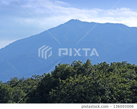 Mount Oyama seen along the Mogawa River 136093006
