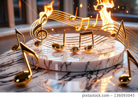 燃燒的金色音符 136093045