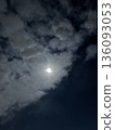 Moonlight filtering through the clouds 136093053