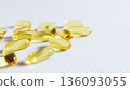 Close up fish oil capsule on white background 136093055