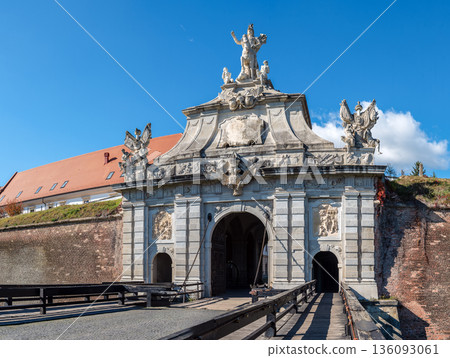 Ornate Baroque Third Gate of Alba Carolina Fortress Romania Ornate Baroque Third Gate of Alba Carolina Fortress Romania 136093061