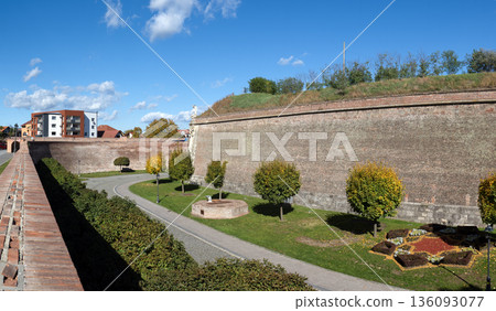 Historic Brick Defensive Walls and Bastions of Alba Carolina Citadel 136093077