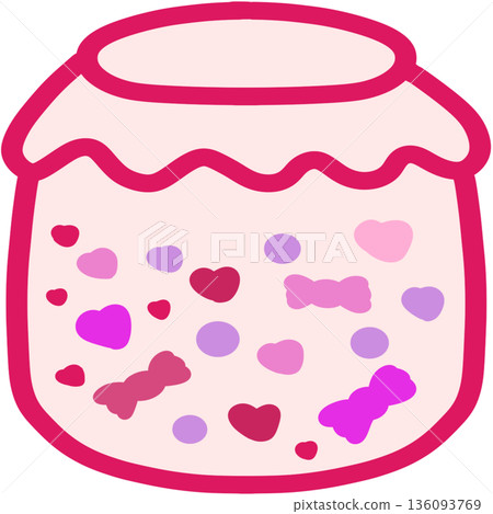 Pink candy in the jar Pink candy in the jar 136093769