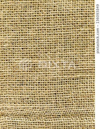 Natural sacking burlap background. Light brown burlap fabric texture. Sackcloth woven texture background Natural sacking burlap background. Light brown burlap fabric texture. Sackcloth woven texture background 136093849