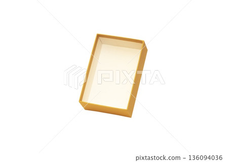 A Gold Gift Box is Isolated White Background Cutout A Gold Gift Box is Isolated White Background Cutout 136094036