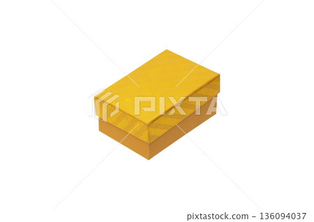 A Gold Gift Box is Isolated White Background Cutout A Gold Gift Box is Isolated White Background Cutout 136094037