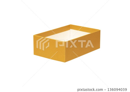 A Gold Gift Box is Isolated White Background Cutout A Gold Gift Box is Isolated White Background Cutout 136094039