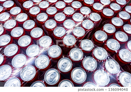 Creative background from canned beverages 136094048