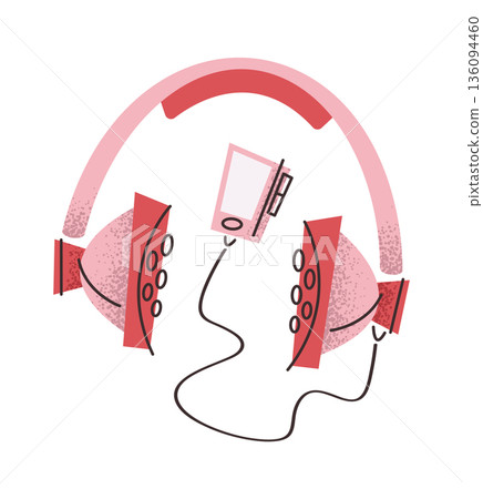Female headphones and music player Female headphones and music player 136094460