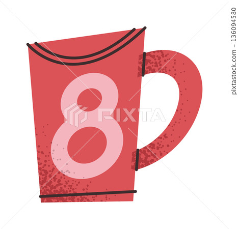 Cup Women day gift sticker 136094580