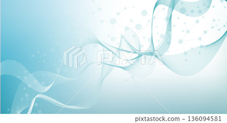 Structure molecule and communication Dna, atom, neurons. Science concept for your design. Connected lines with dots. Medical, technology, chemistry, science background. illustration. 136094581