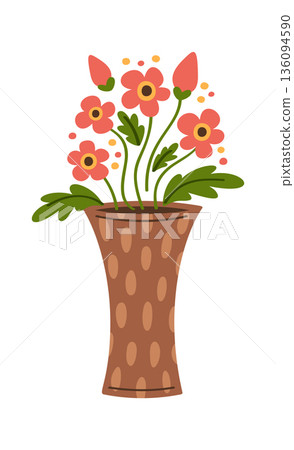 Red flower blossoms sticker design Red flower blossoms sticker design 136094590
