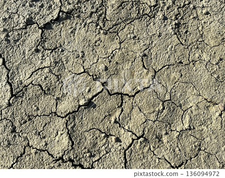 Cracked Dry Earth Texture Background 136094972