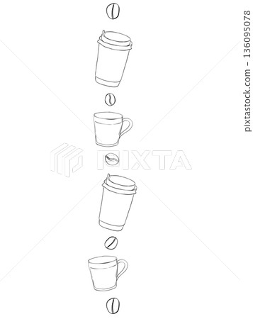 Coffee takeaway, mug, beans vertical seamless border. hand drawn illustration. Vector graphic line ink Black, white art. pattern. for cafe menu, shop For logo, web, package, sticker. Coffee takeaway, mug, beans vertical seamless border. hand drawn illustration. Vector graphic line ink Black, white art. pattern. for cafe menu, shop For logo, web, package, sticker. 136095078