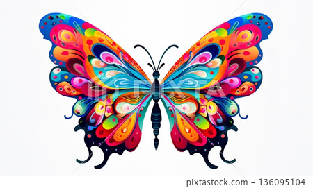 colorful butterfly isolated on black 136095104