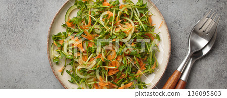Healthy pea shoot micro greens salad fresh vegetables healthy diet vegan fibre vitamins Healthy pea shoot micro greens salad fresh vegetables healthy diet vegan fibre vitamins 136095803