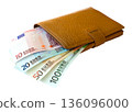 Leather wallet with euro banknotes 136096000