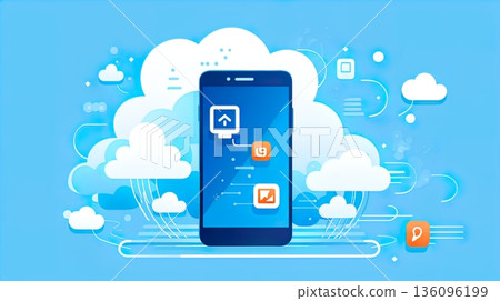 cloud computing concept with icons cloud 136096199