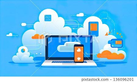 cloud computing concept with icons cloud cloud computing concept with icons cloud 136096201