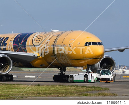 ANA Star Wars B777 preparing for takeoff ANA Star Wars B777 preparing for takeoff 136096541
