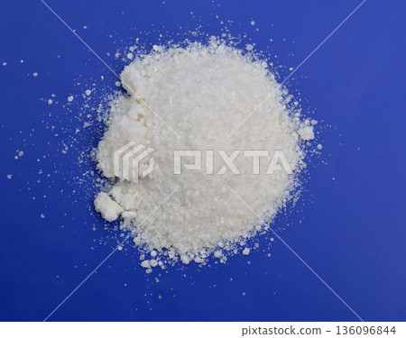 Sodium diethyldithiocarbamate powder on the light gray background Sodium diethyldithiocarbamate powder on the light gray background 136096844