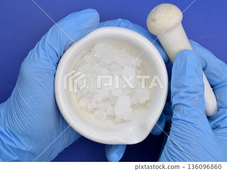 Zinc nitrate on the beige background Zinc nitrate on the beige background 136096860