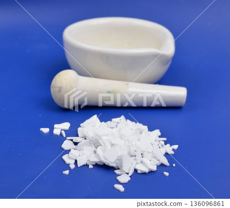 Potassium hydroxide KOH, and is commonly called caustic potash. 136096861