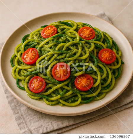 青醬風味西葫蘆麵(蔬菜麵) 青醬風味西葫蘆麵(蔬菜麵) 136096867