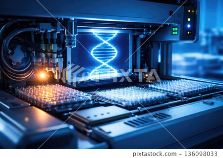 Modern DNA Analysis Machine in High-Tech Laboratory 136098033