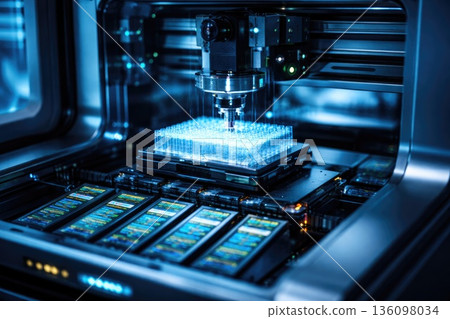 Automated Laboratory Robot Handling Samples for Genetic Testing 136098034