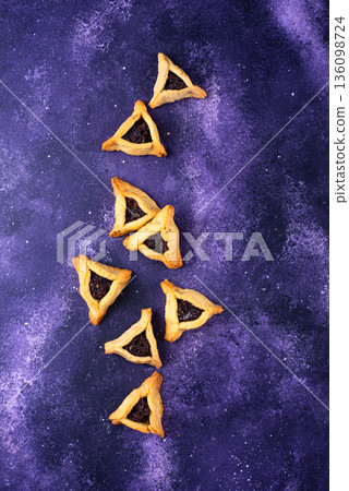Traditional Jewish Purim cookies Hamantaschen Traditional Jewish Purim cookies Hamantaschen 136098724