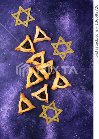 Traditional Jewish Purim cookies Hamantaschen Traditional Jewish Purim cookies Hamantaschen 136098726