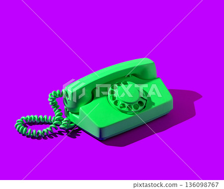 Retro vintage green rotary telephone Retro vintage green rotary telephone 136098767