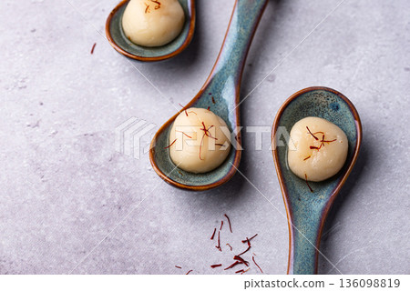 Tang yuan rice dumpling balls for Chinese lunar New year celebration 136098819