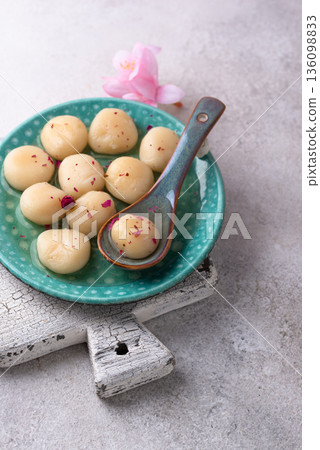 Tang yuan rice dumpling balls for Chinese lunar New year celebration 136098833