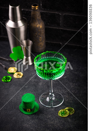 Green cocktail for St. Patrick day 136098836