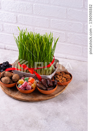 Traditional Azerbaijan spring holiday Novruz concept 136098882