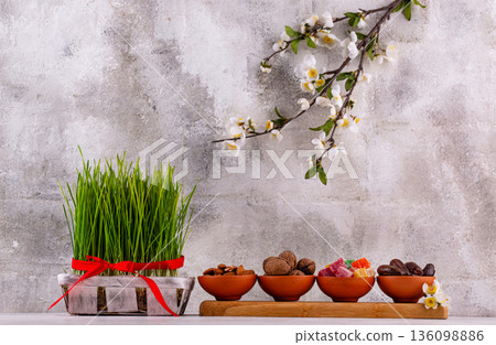 Traditional Azerbaijan spring holiday Novruz concept Traditional Azerbaijan spring holiday Novruz concept 136098886